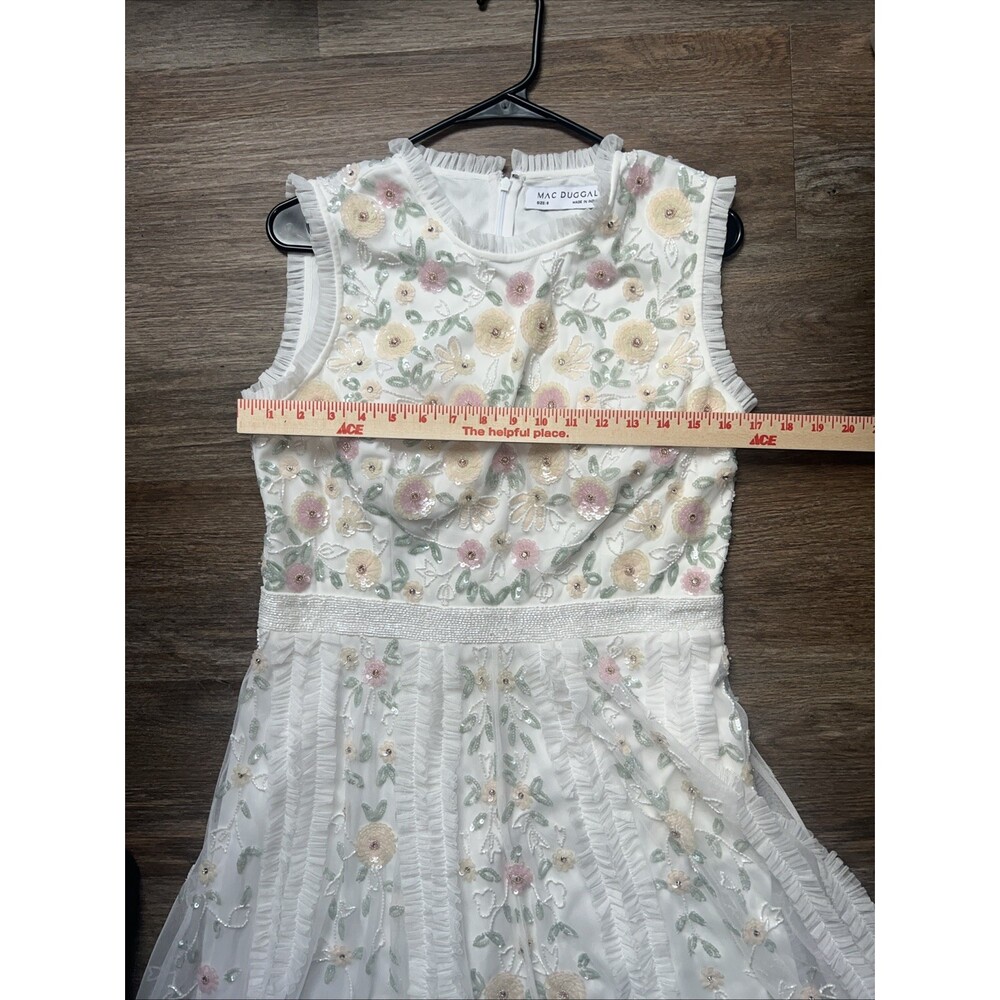NWT Mac Duggal 9137 Ivory Floral Embellished High Neck Sz 8 - Picture 9 of 16